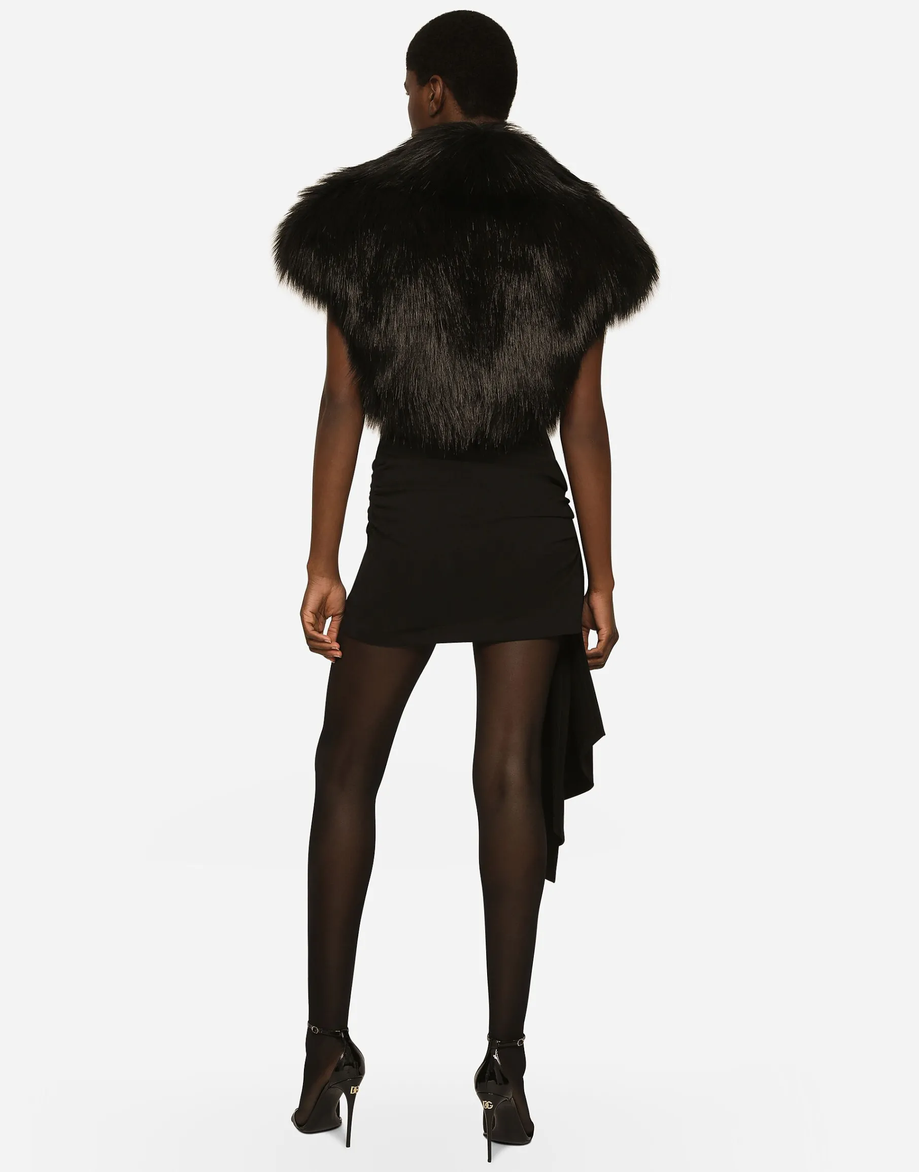 Faux fur shrug