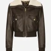 Faux leather and sheepskin jacket