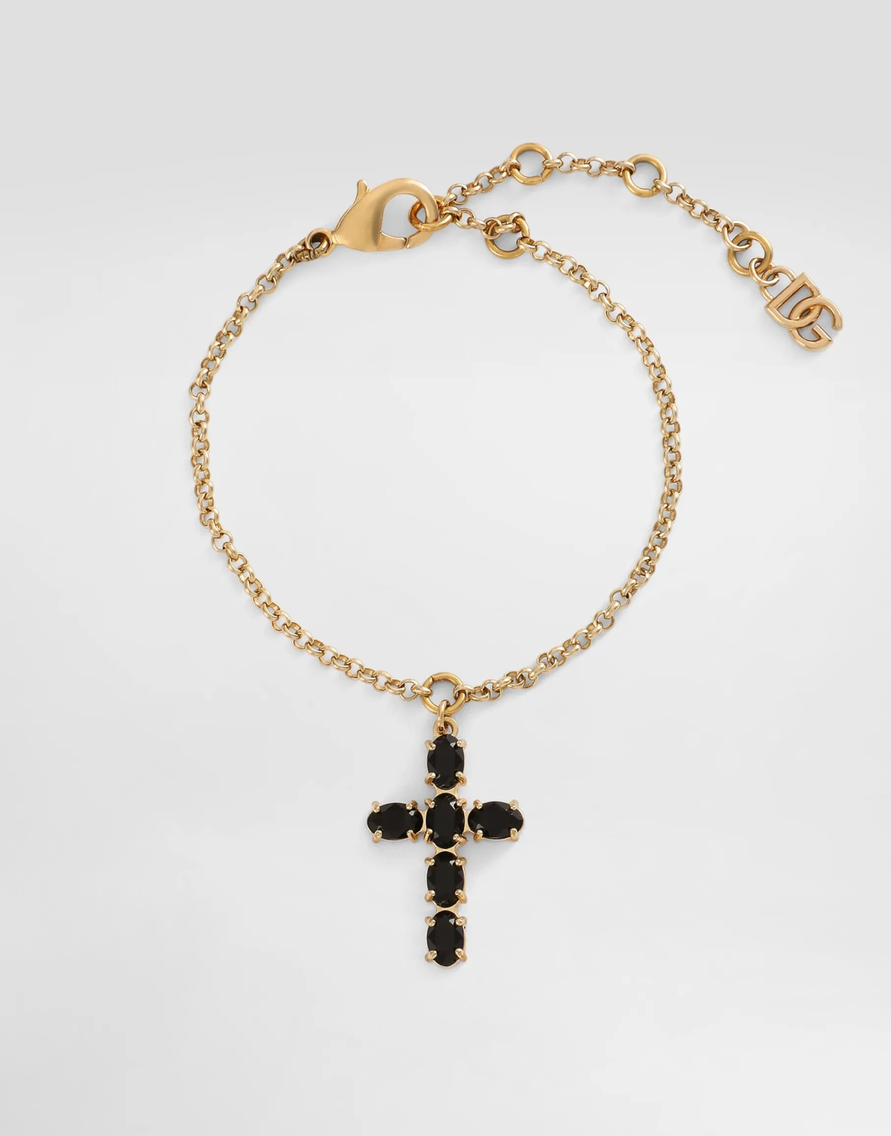 Fine link bracelet with cross charm