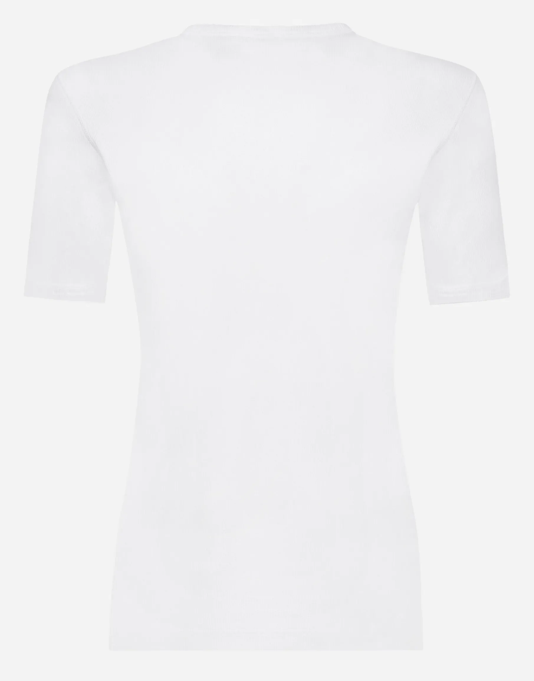 Fine-rib cotton granddad-neck T-shirt