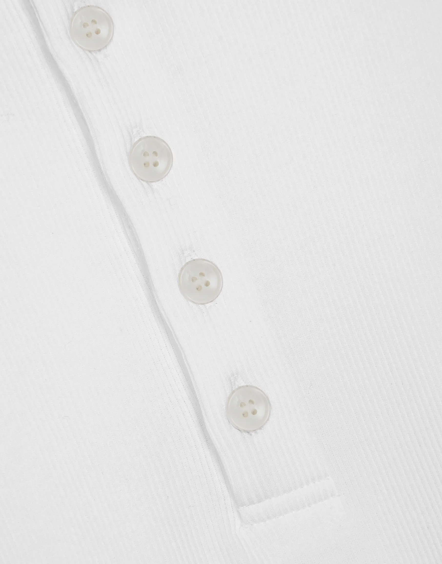 Fine-rib cotton granddad-neck T-shirt