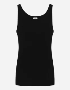 Fine-rib cotton singlet