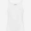 Fine-rib cotton singlet