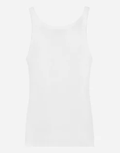 Fine-rib cotton singlet