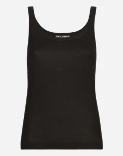 Fine-rib tank top
