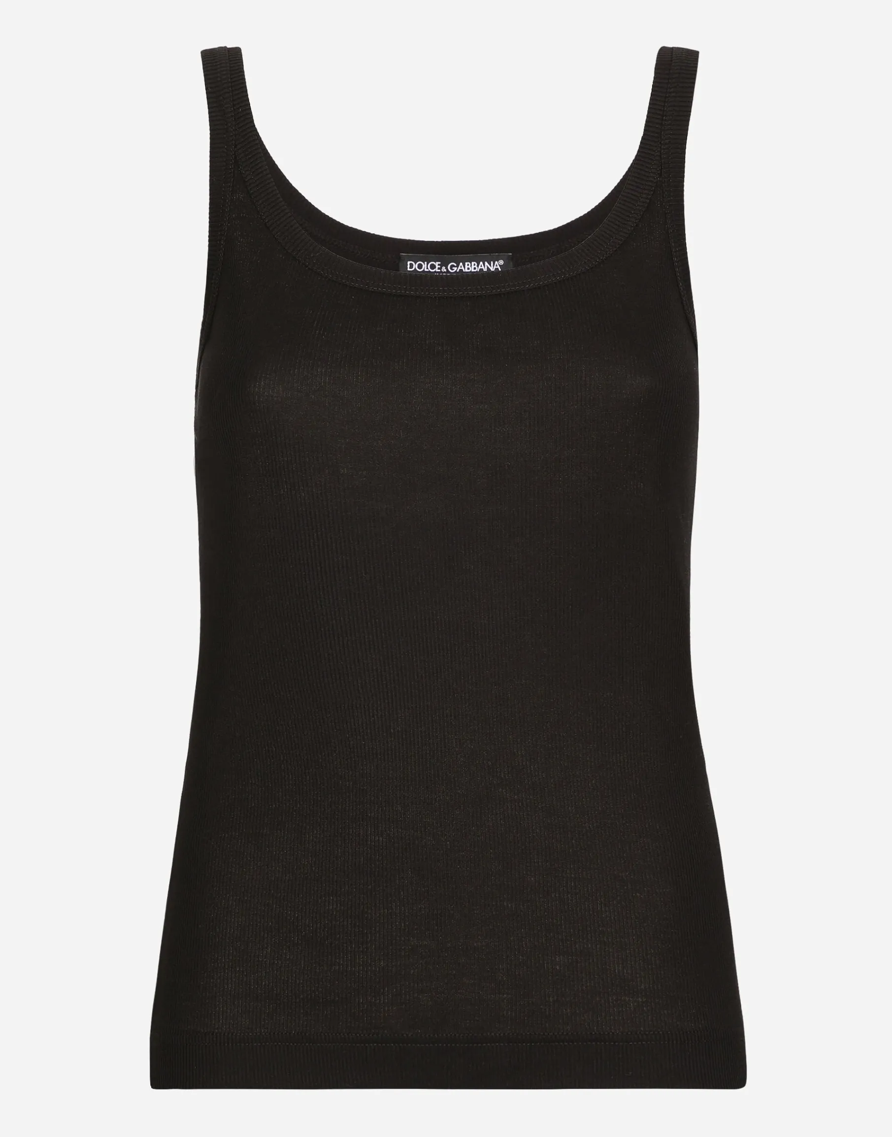 Fine-rib tank top