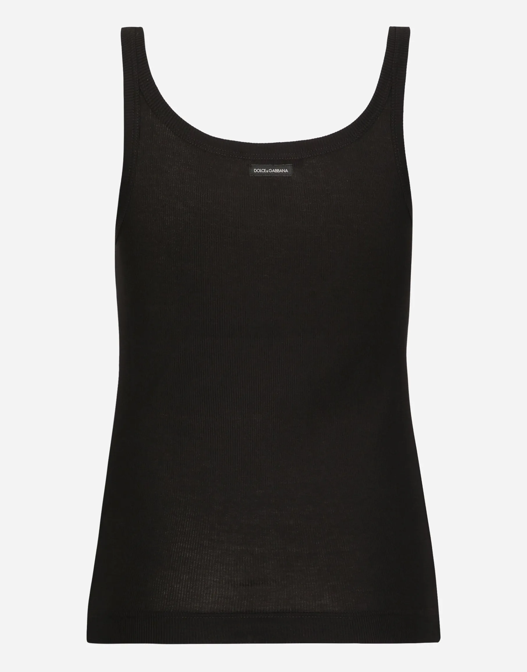 Fine-rib tank top