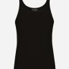 Fine-rib washed cotton singlet