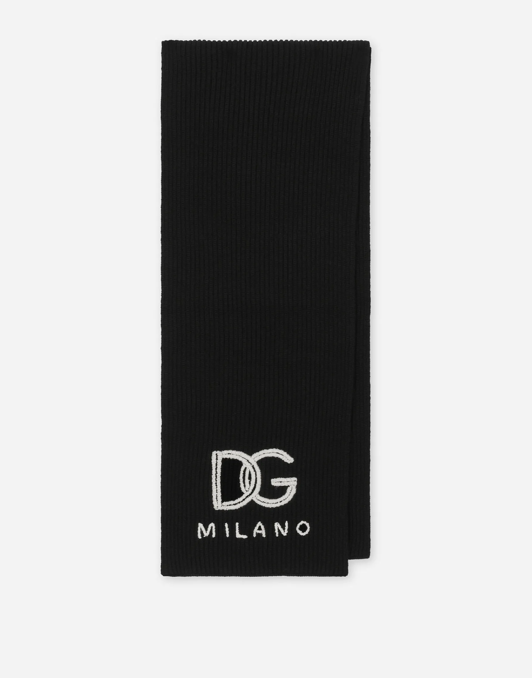 Fisherman’s rib cashmere scarf with DG logo