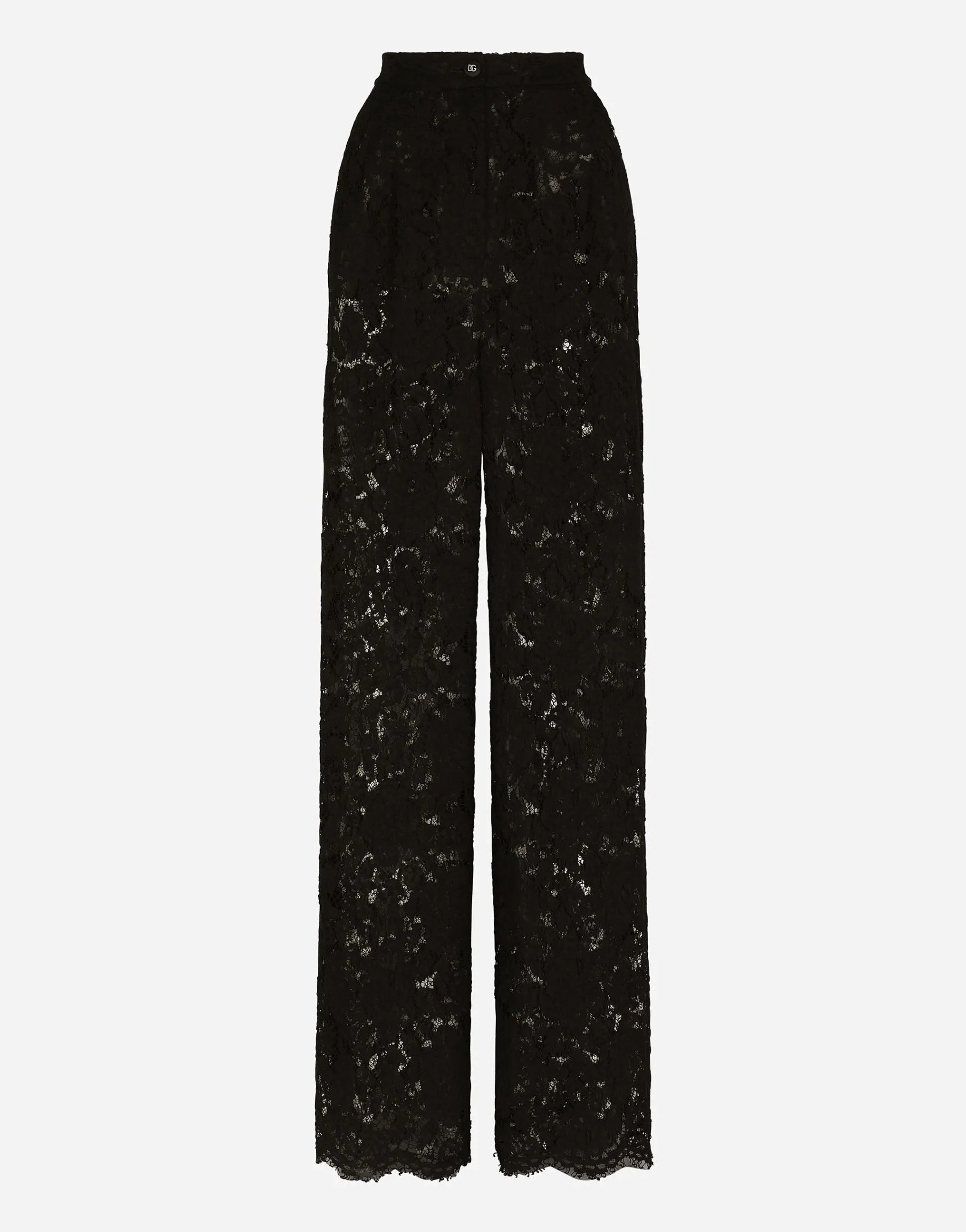 Flared branded stretch lace pants