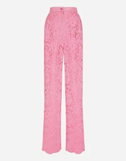 Flared branded stretch lace pants