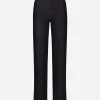 Flared cotton denim and silk jeans