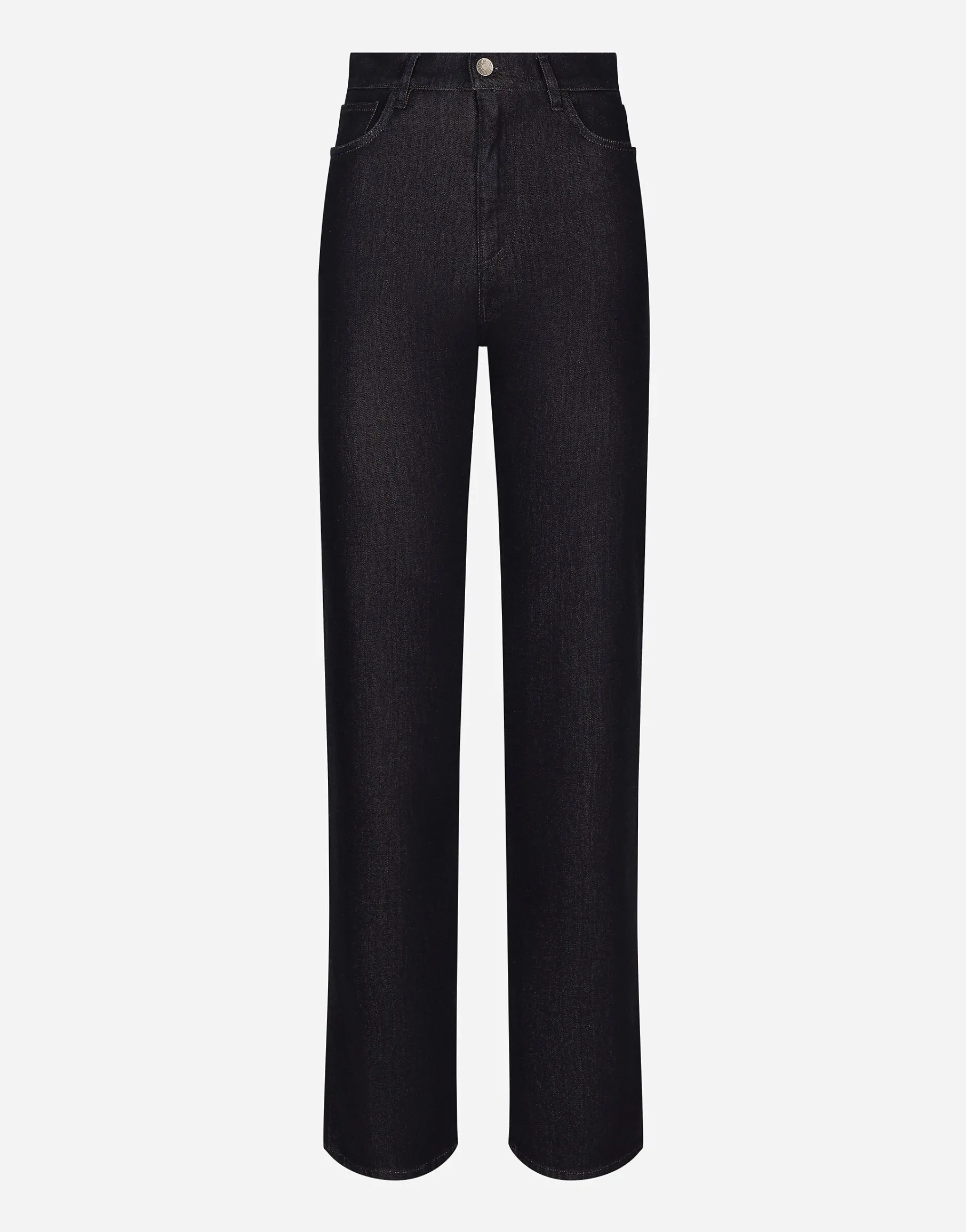 Flared cotton denim and silk jeans