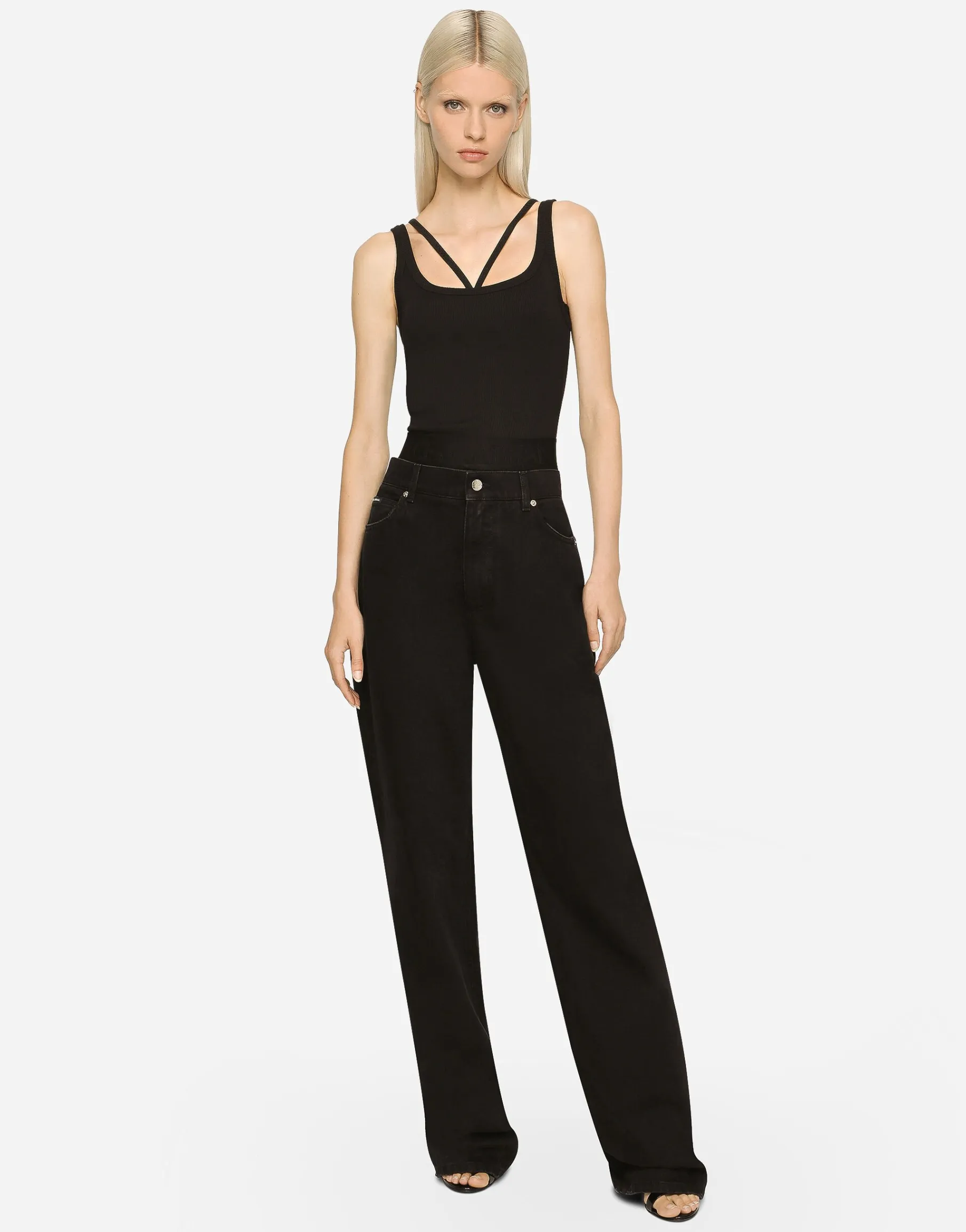 Flared denim jeans
