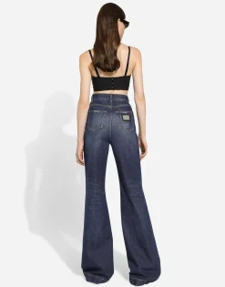 Flared denim jeans