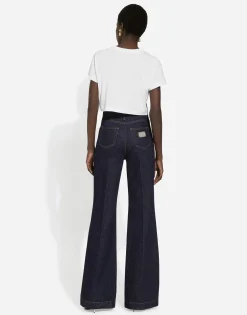 Flared denim jeans