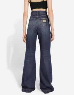 Flared denim jeans