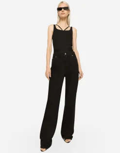 Flared denim jeans