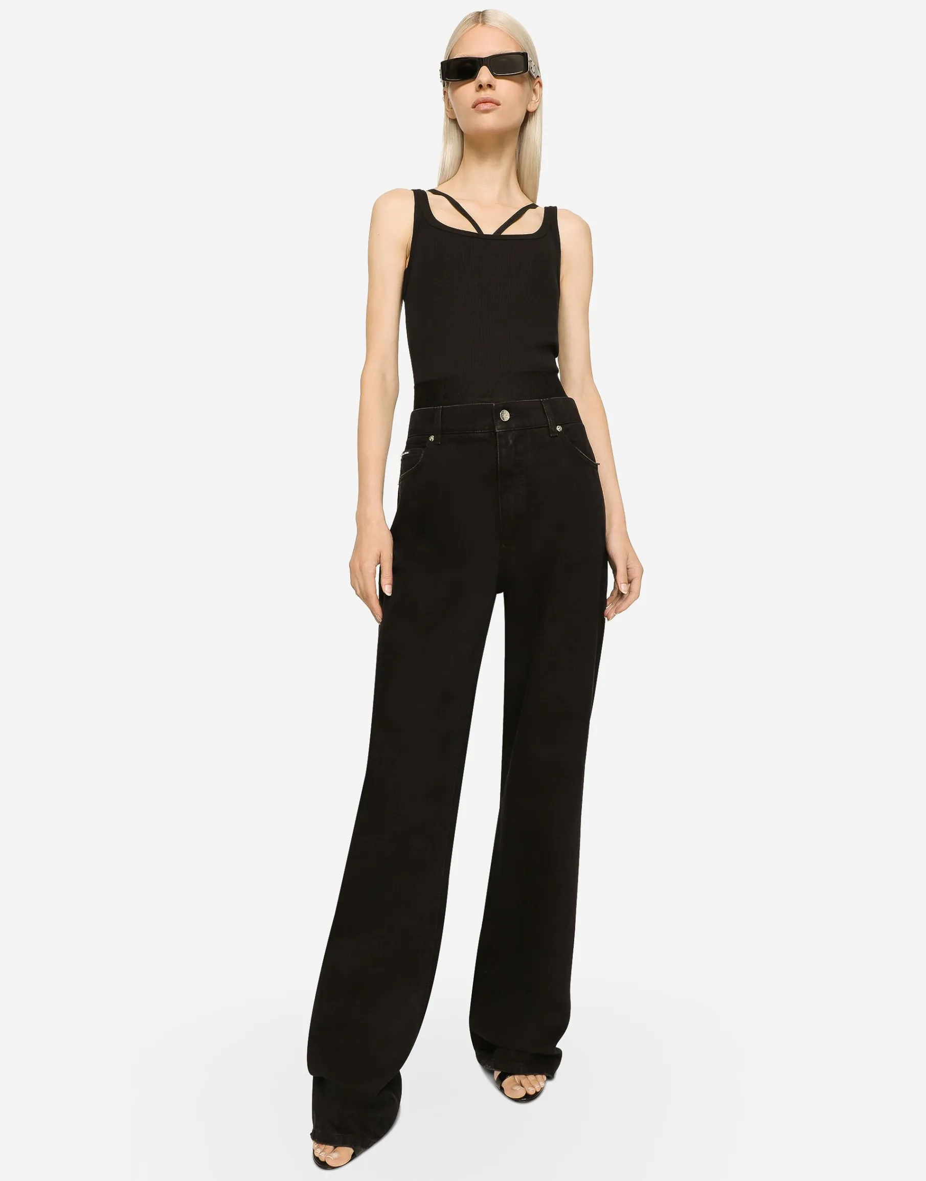 Flared denim jeans