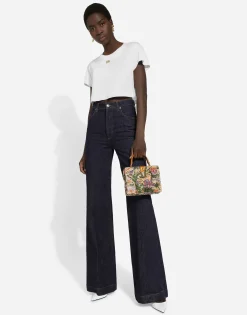 Flared denim jeans