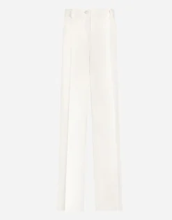 Flared double crepe pants
