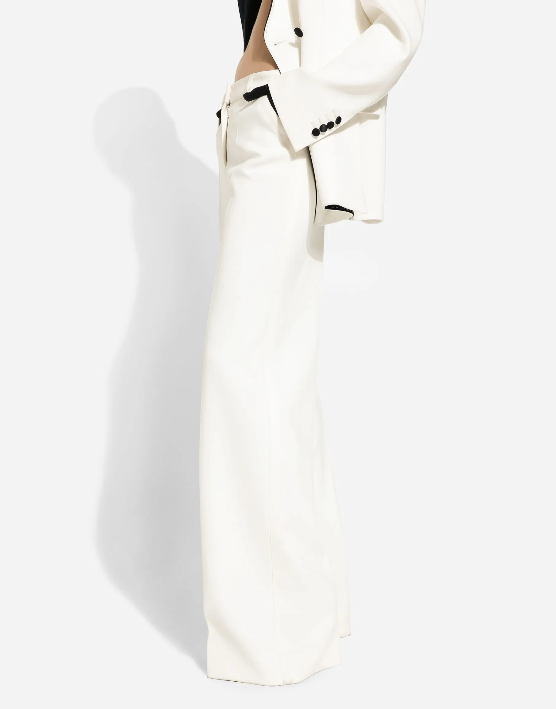 Flared double crepe pants