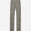 Flared glen plaid pants