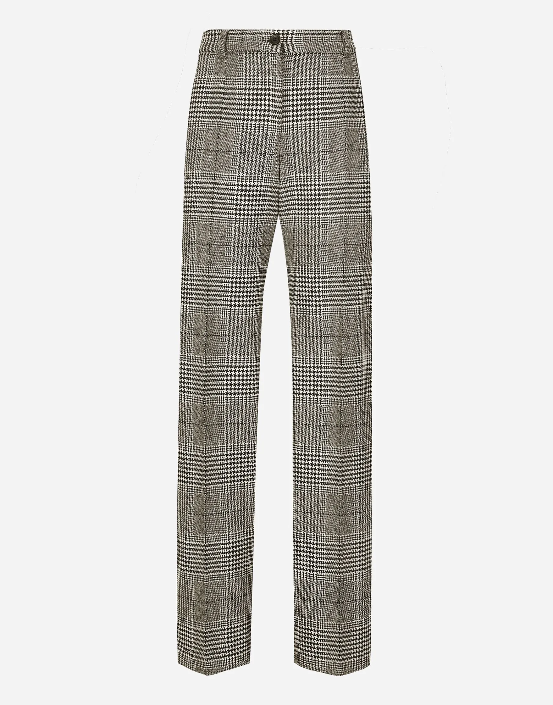 Flared glen plaid pants