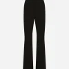 Flared jersey Milano rib pants