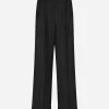 Flared pinstripe wool pants