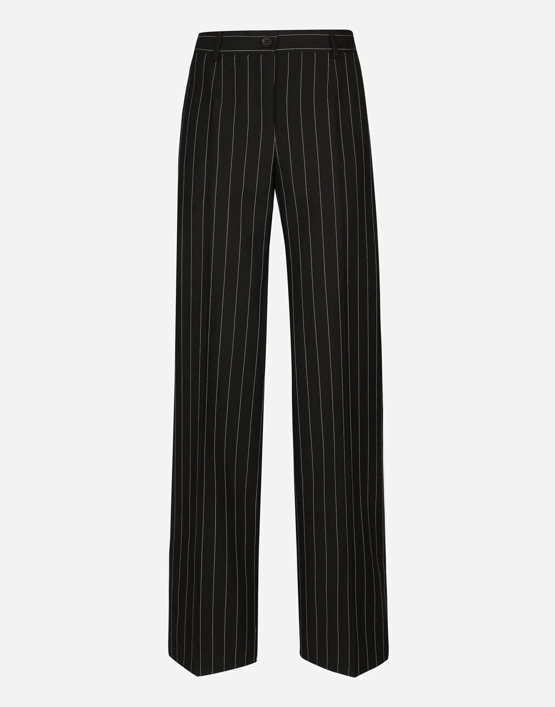 Flared pinstripe woolen pants