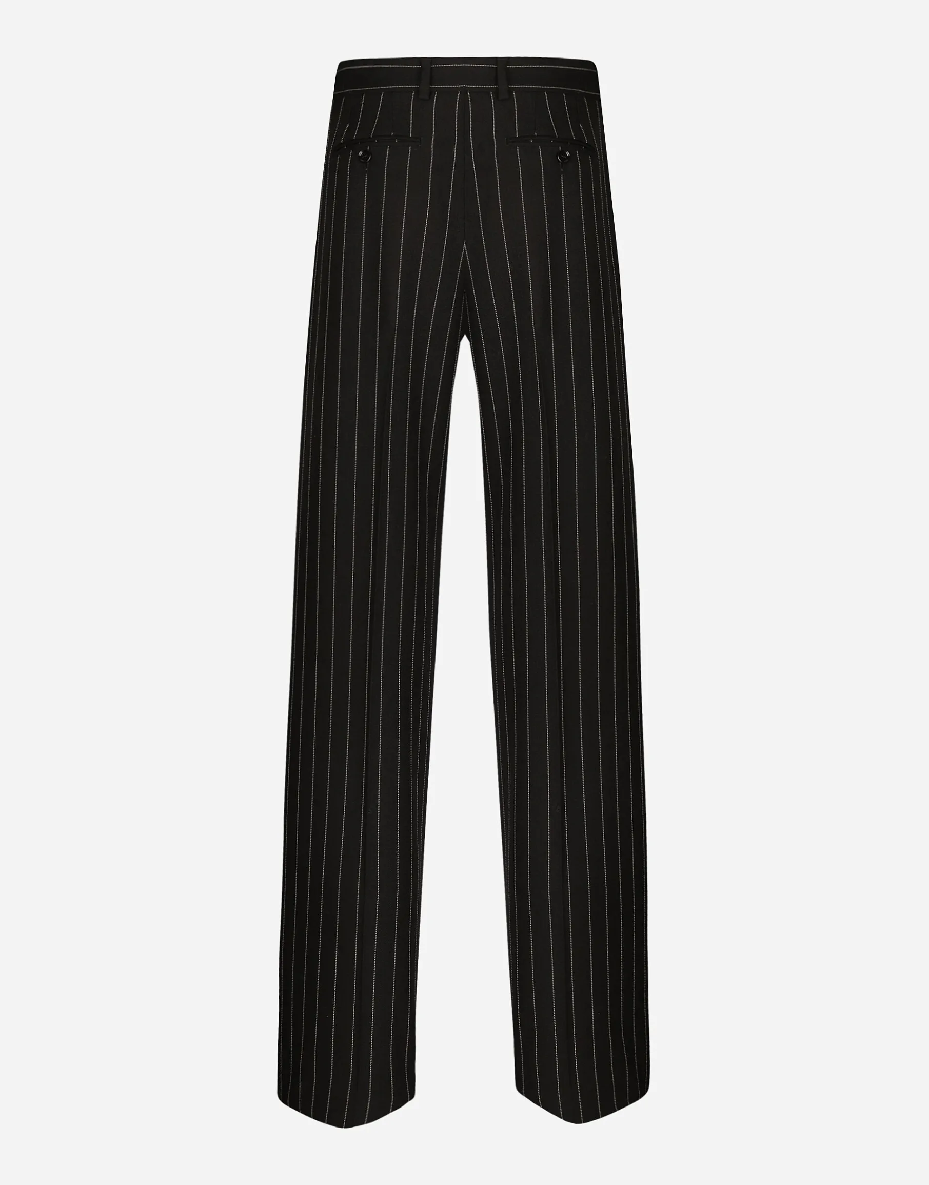 Flared pinstripe woolen pants