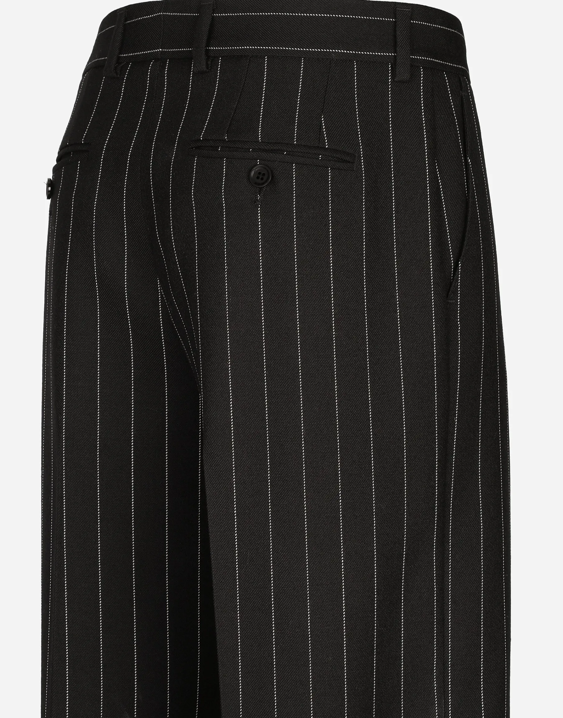 Flared pinstripe woolen pants