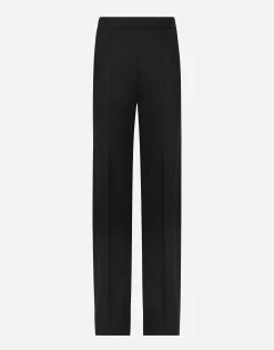Flared stretch wool twill pants