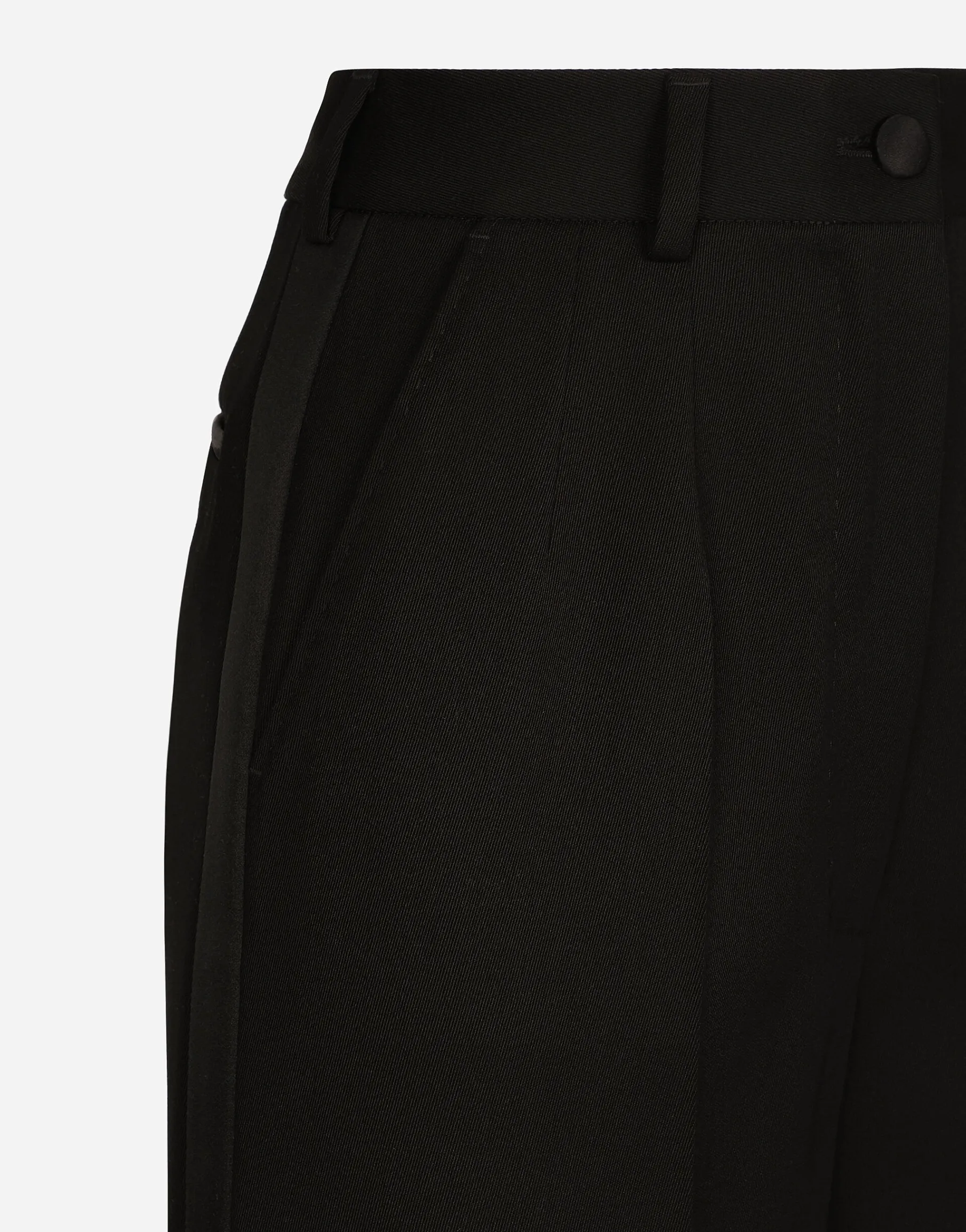 Flared wool gabardine pants