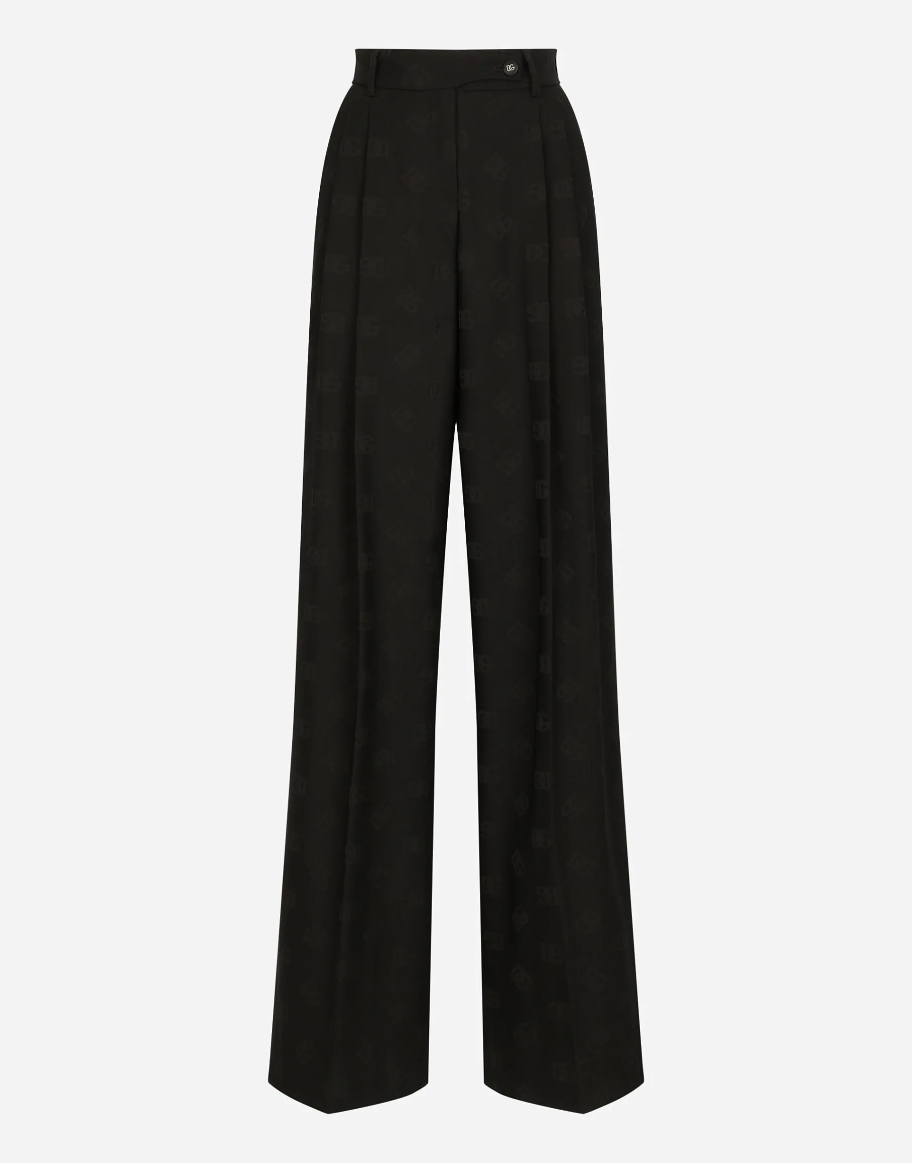 Flared wool jacquard pants with DG logo