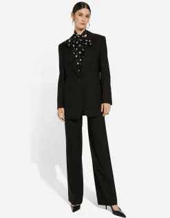 Flared wool pants