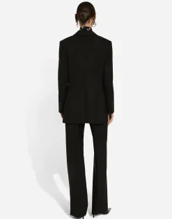 Flared wool pants
