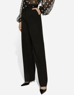 Flared wool pants
