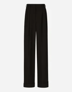 Flared woolen pants