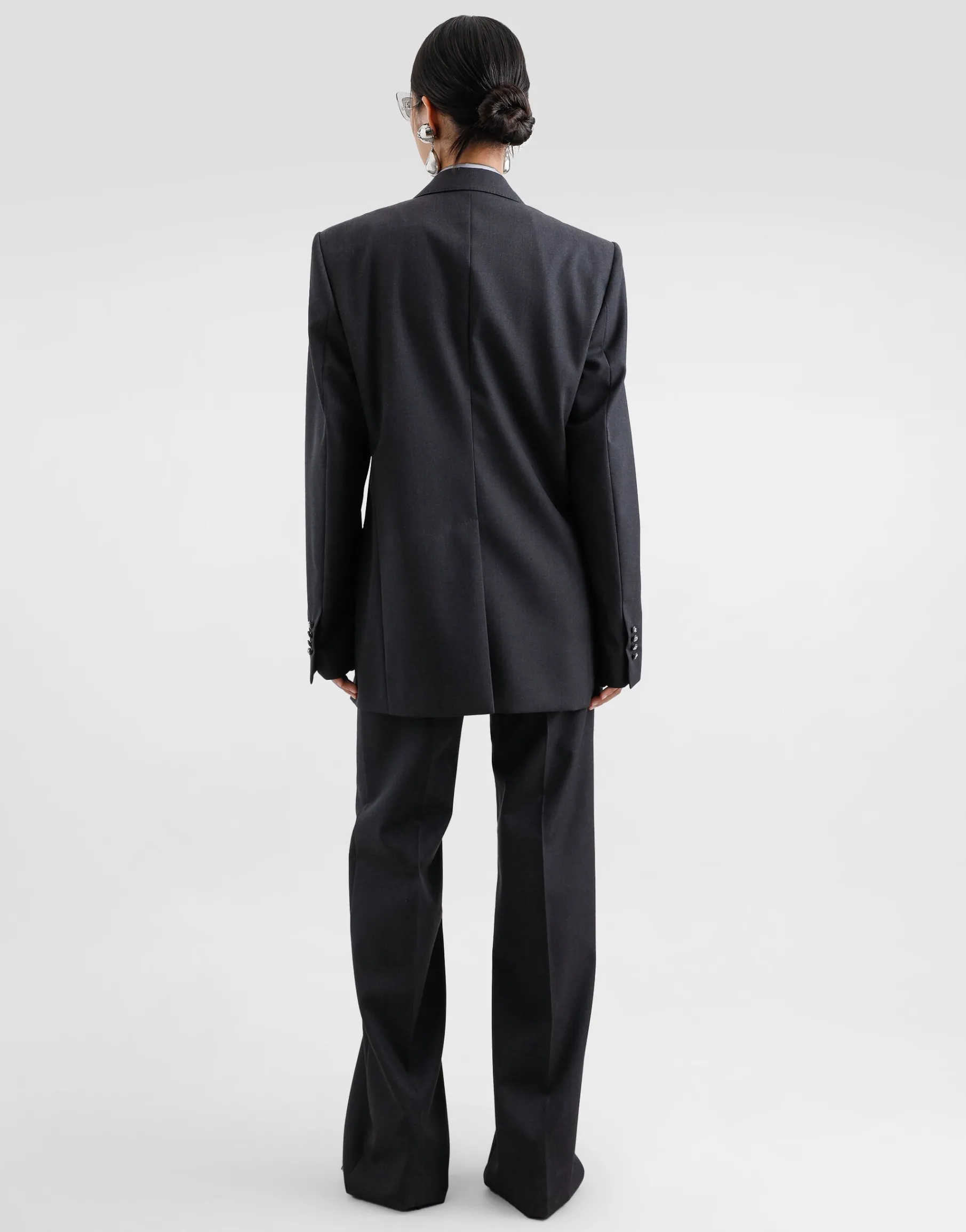 Flared woolen pants