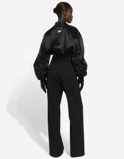 Flared woolen pants