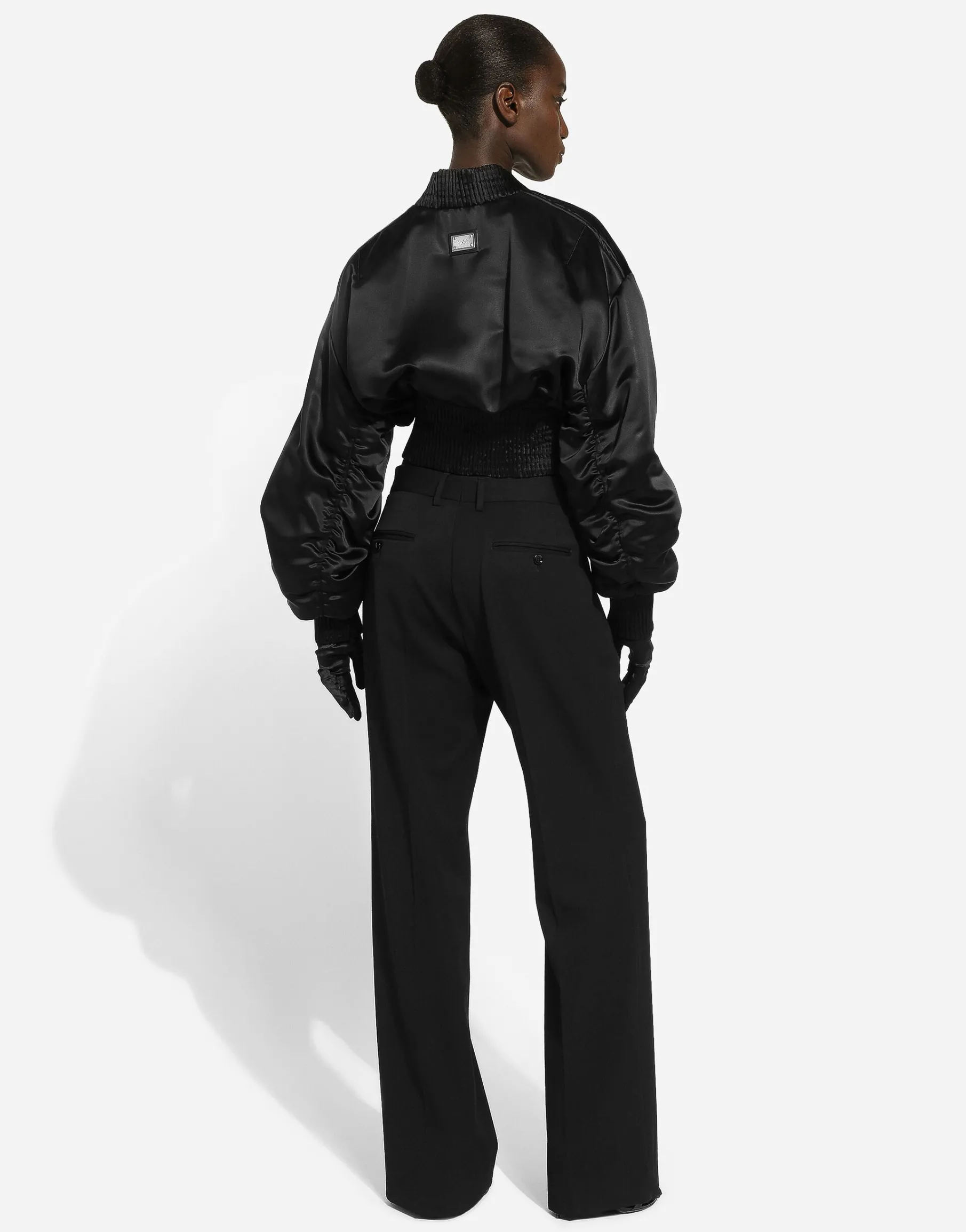 Flared woolen pants
