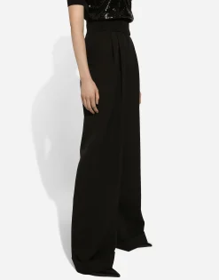 Flared woolen pants