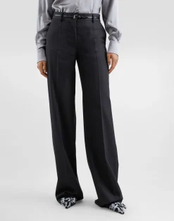 Flared woolen pants