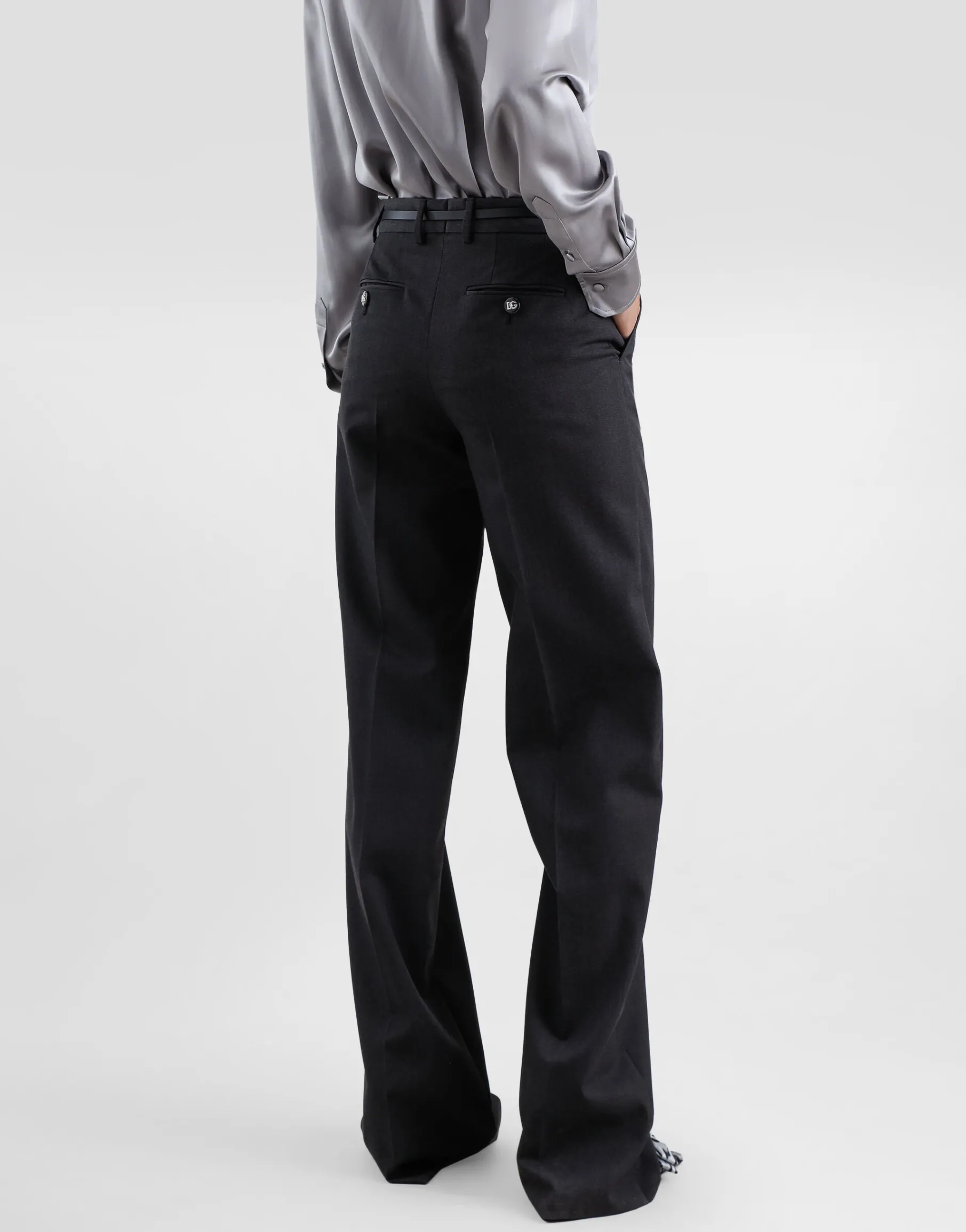 Flared woolen pants