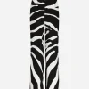 Flared zebra-print cady pants