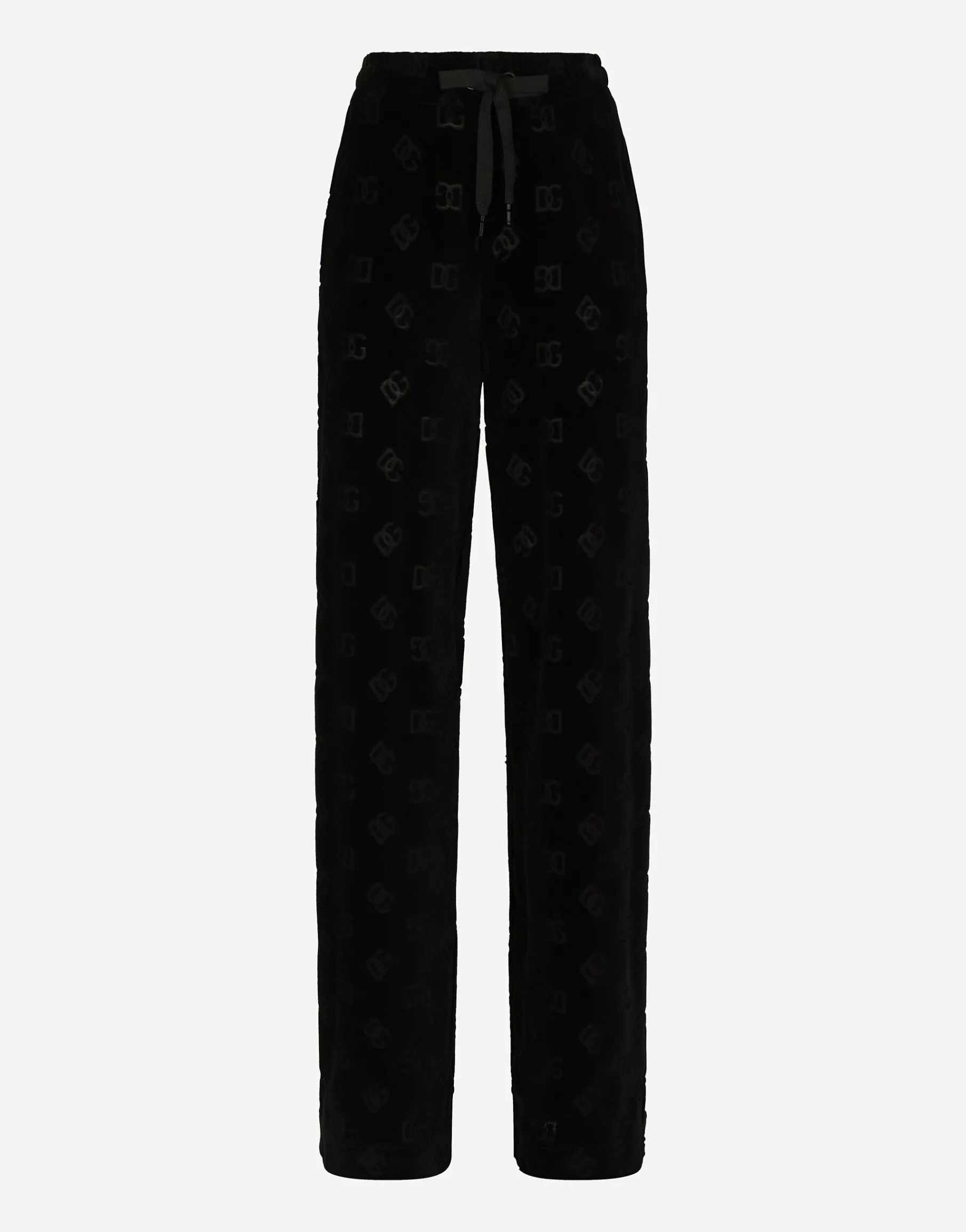 Flocked jersey pants with all-over DG logo