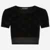 Flocked jersey T-shirt with all-over DG logo