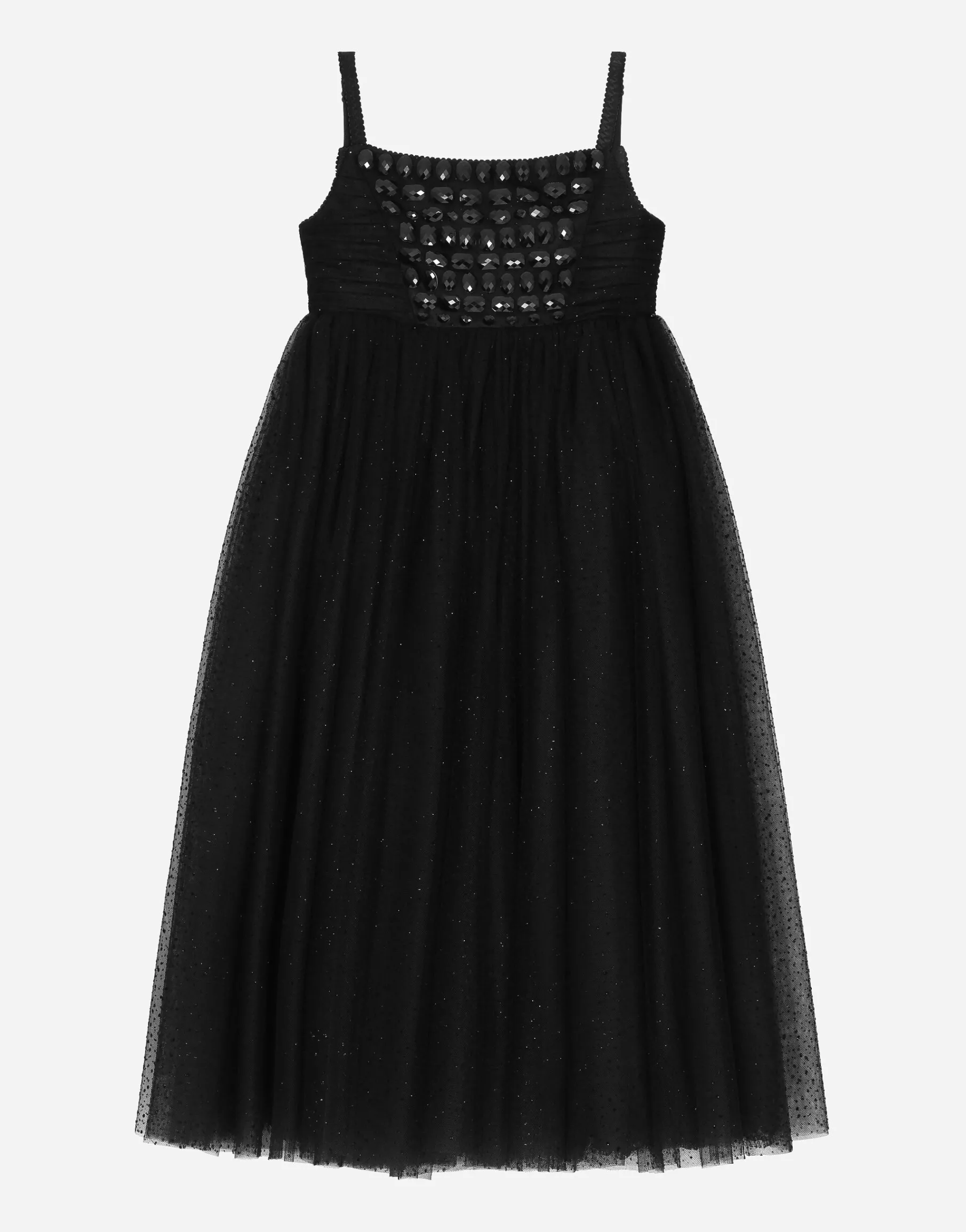 Flocked tulle dress